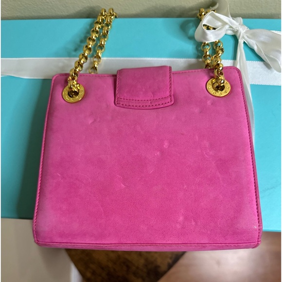 SOLD!Tiffany & Co. Suede Crossbody w/ Gold Chain- Rare & Vintage - Picture 8 of 14